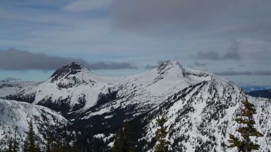 A closer look at Vicuna Peak and Guanaco Peak