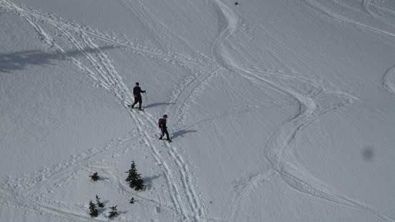 Plunging down the steep slope