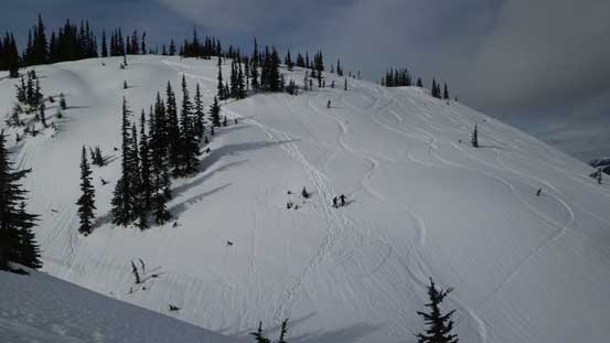 A wider view showing the steep slope