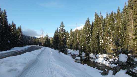 The initial 300 m was hiking along the side of the highway