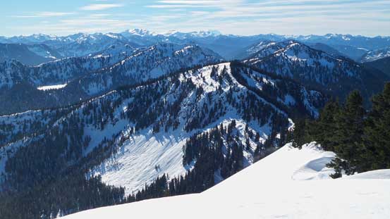 Looking down at Union Peak in the foreground - my previous objective