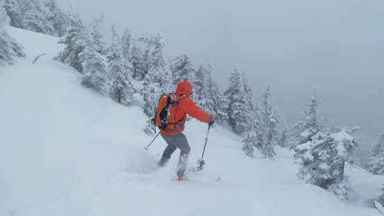 Ben skiing off the upper slopes
