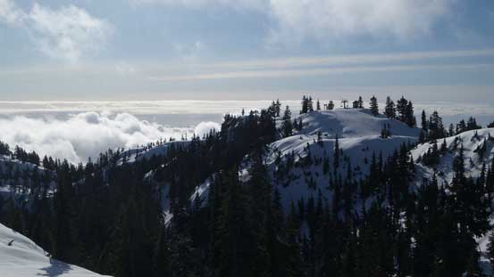 Looking back towards the summit area of Mystery Peak