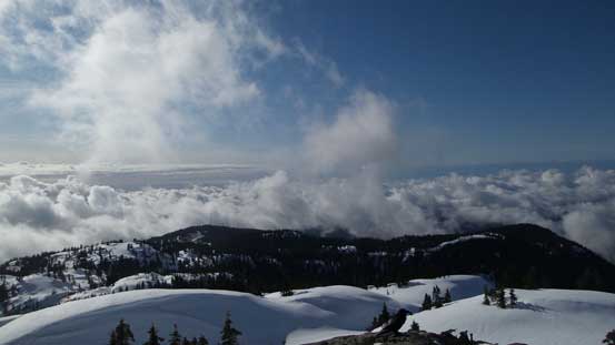 A sea of clouds above the Lower Mainland