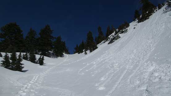 Ascending the gully feature