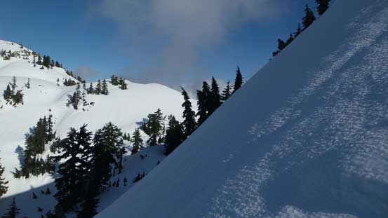 The steep traverse started here