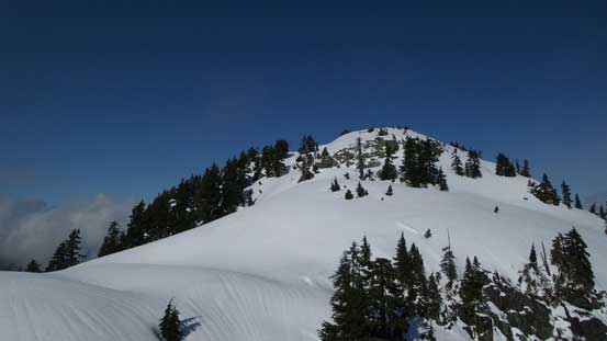 Ascending the true summit