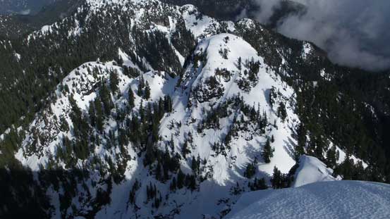 Looking down at Runner Peak