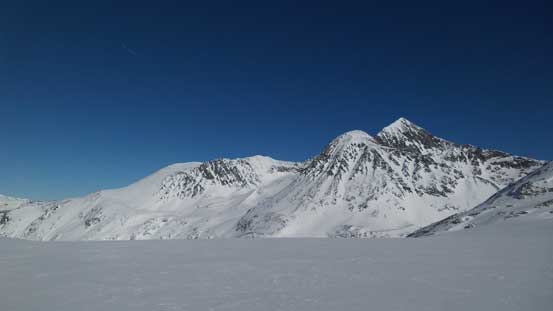 Into the sunshine again, looking towards the bulky Mt. Weart