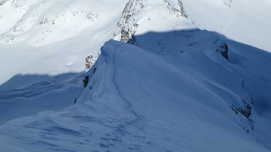 Just about to tackle the steepest part, looking back