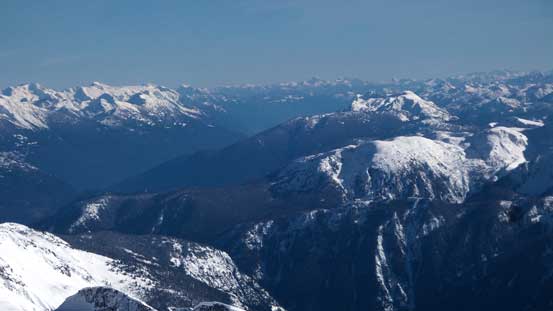 Looking down into the Lillooet Lake valley. Mt. Breakenridge on left skyline