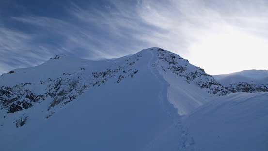 My tracks on the crux section