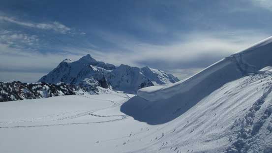 A neat cornice near the summit.
