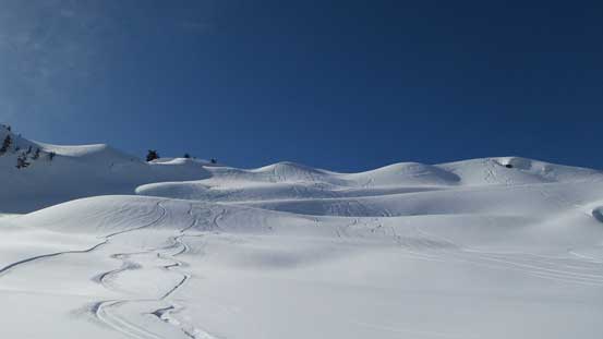 Looking back at the slopes that I ski'd.