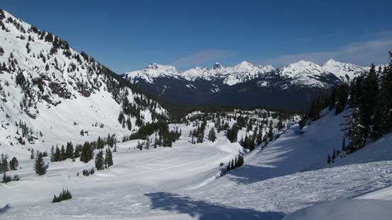 Looking down at the approach valley