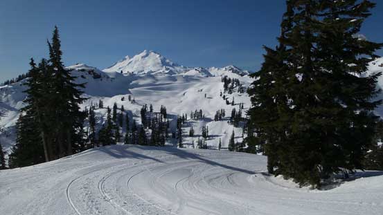 Looking back along the ski run