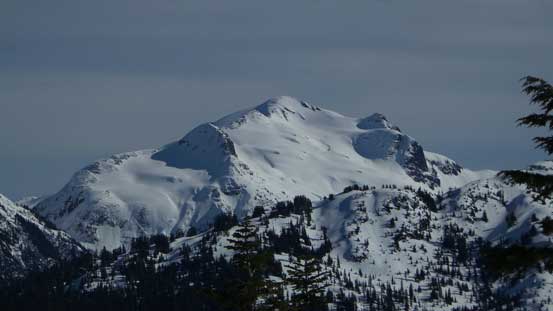 A zoomed-in view of Ruth Mountain