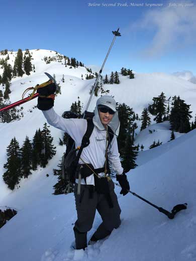 Me ready to traverse. Photo by Mits Naga