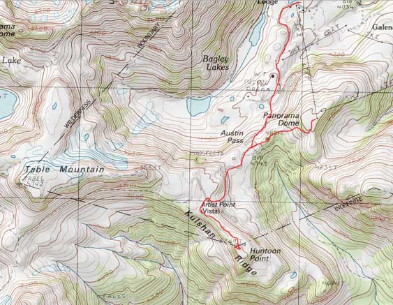 Huntoon Point and Panorama Dome ski route
