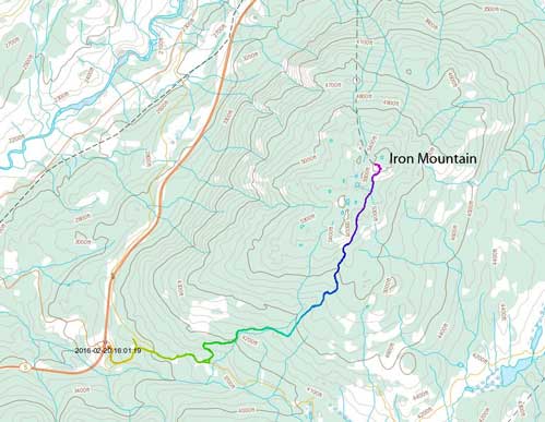 Iron Mountain hiking route