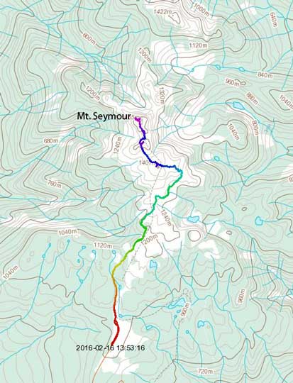 Mt. Seymour standard ascent route