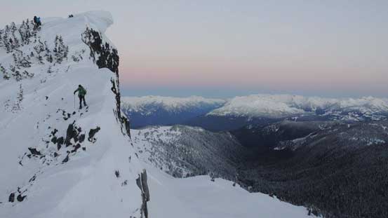 Al and me traversing over the pinnacle. Photo by Alex