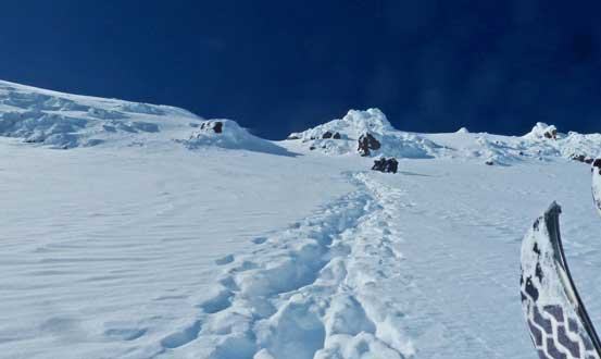 Me and Alex wallowing up the waist deep snow. Photo by Alan