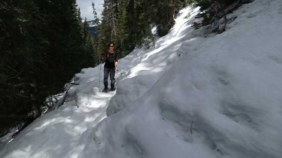 Plodding up the road/trail