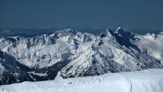 Mt. Alpha and Serratus Mountain on right - part of Tantalus Range