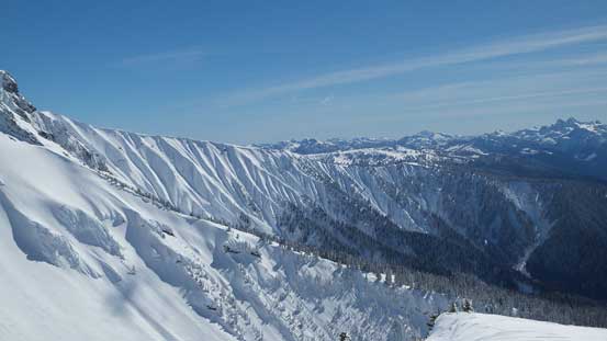Neat terrain with snow coverage on Alice Ridge