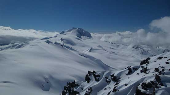The immense glaciers with Mt. Garibaldi massif poking behind