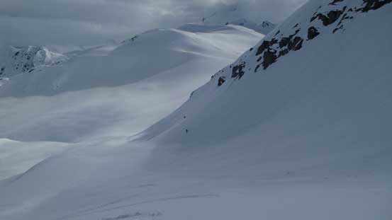 This is the slope we had to ski down south from Sphinx Pass