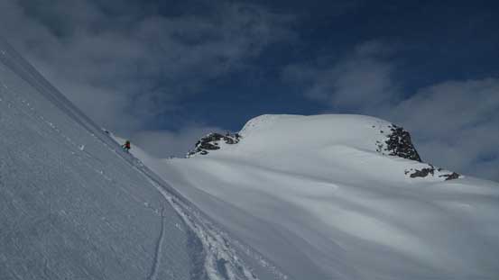 Michelle traversing with The Sphinx behind
