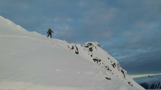 Alex gaining the ridge