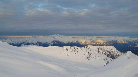 Looking west towards the rugged Tantalus Range