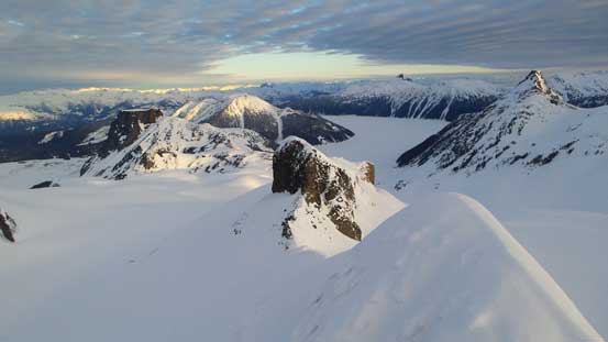 From the summit, looking down over the lower West Pike towards Garibaldi Lake