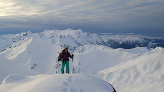 Michelle approaching the summit