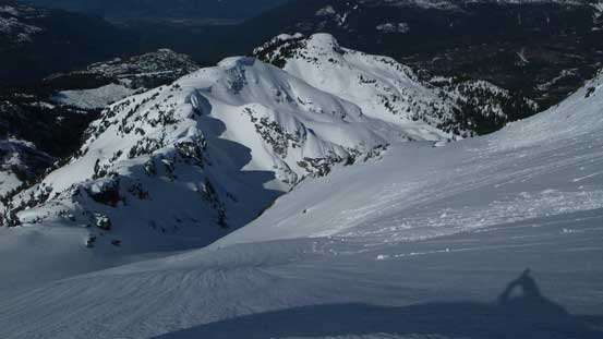 Looking down the west face