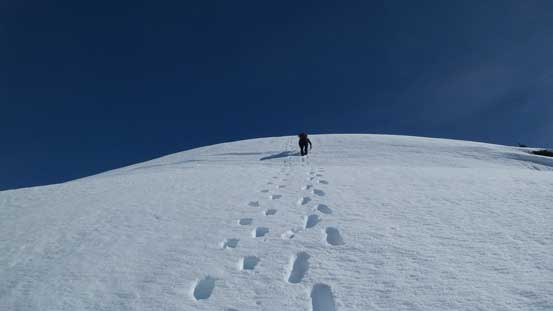 Down-climbing the big slope