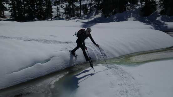 Jumping across the creek