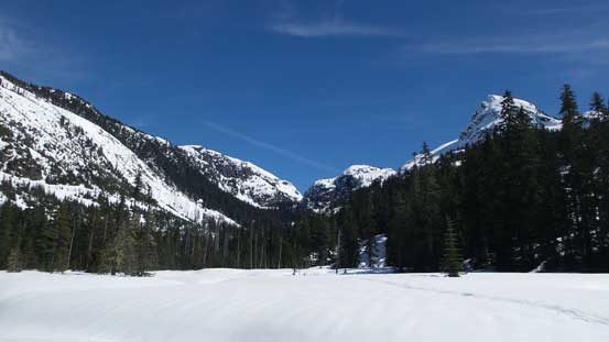 Looking back at the valley