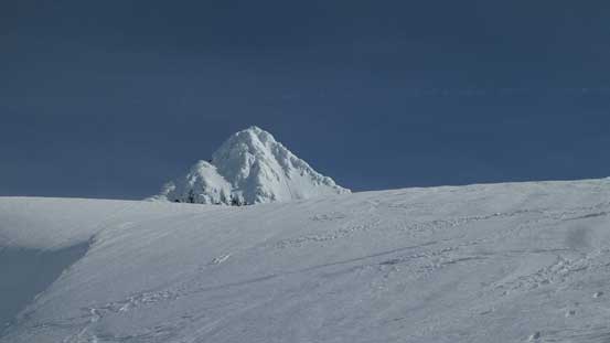 The first view of the summit pyramid