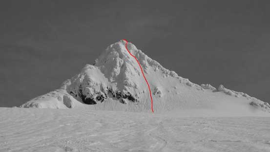 The Summit Pyramid with route shown