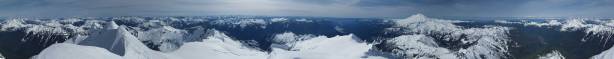 Summit Panorama from Mt. Shuksan. Click to view large size.