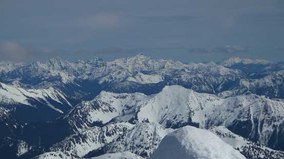 That big one on the horizon is Silvertip Mountain. To its left is Mt. Rideout