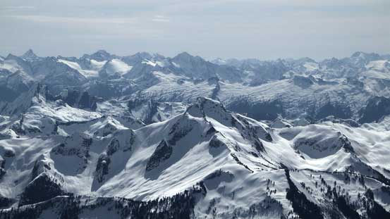 On the horizon is Eldorado Peak et al. by Cascade River valley