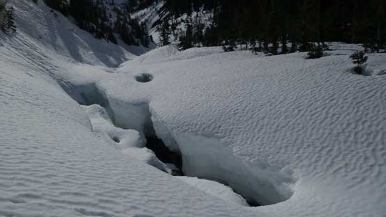 Here's where I crossed the major creek which turns into a gorge downhill