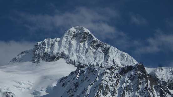 A zoomed-in view of the summit pyramid
