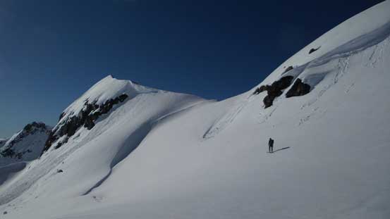 The ridge wasn't as easy as appeared on topo map