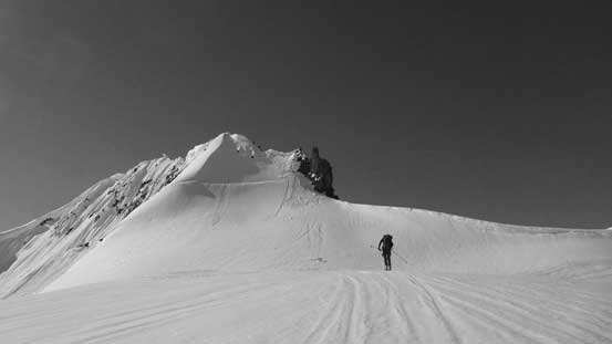 We'd go to the shoulder on climber's right to bypass the peak ahead